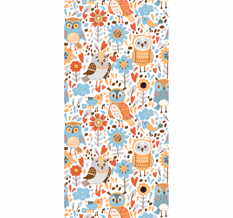 Tapete Babyzimmer eulen blumenmuster - TenStickers