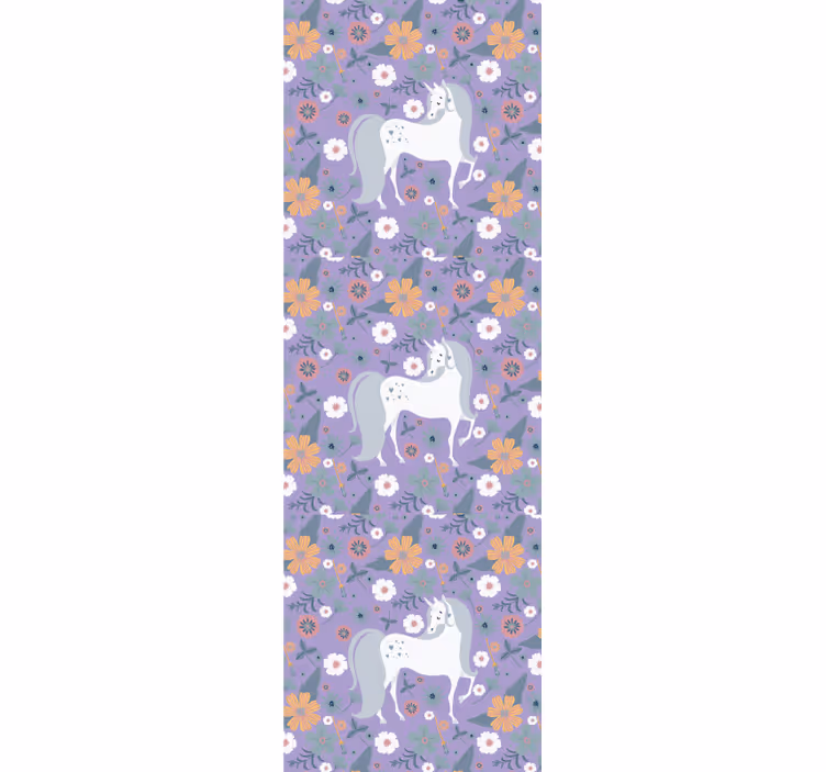Tapete Tiere einhorn blumenmuster - TenStickers