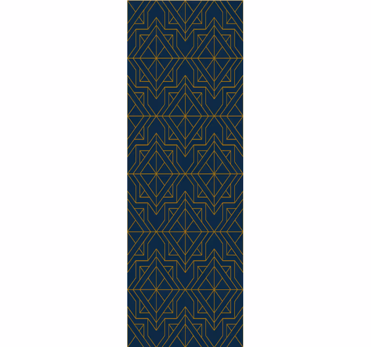 Tapeten Wohnzimmer Elegantes art deco tiefblaues Muster - TenStickers