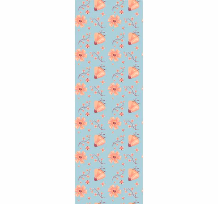 Blumentapete schmetterling blumenmuster - TenStickers