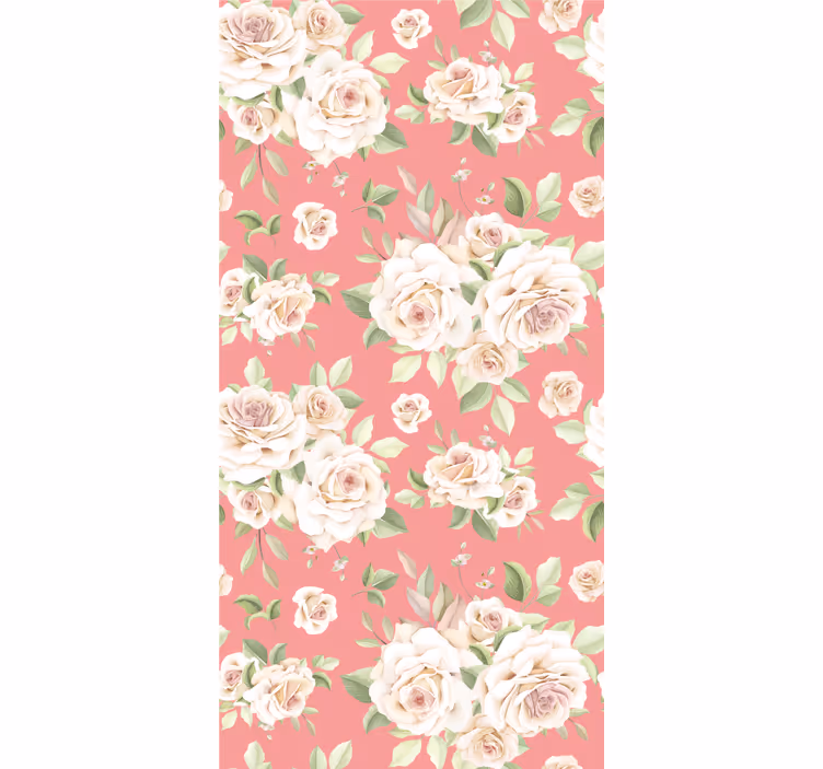 Blumentapete blumenmuster mit rosen - TenStickers