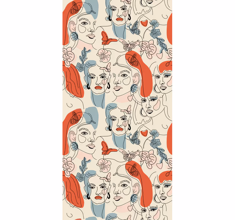 Tapete Kunst feminine strichzeichnungen - TenStickers