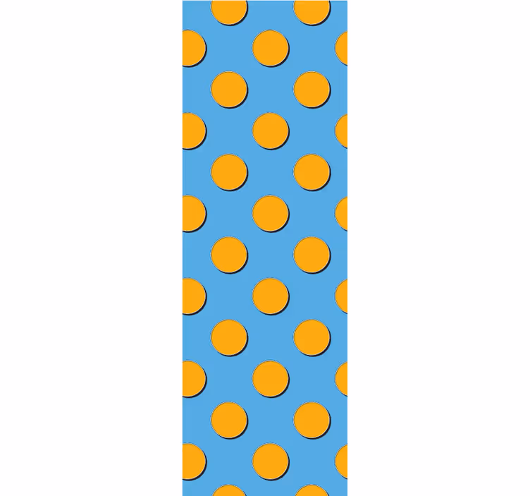 Tapete Kreise orange punkte auf blauem hintergrund - TenStickers