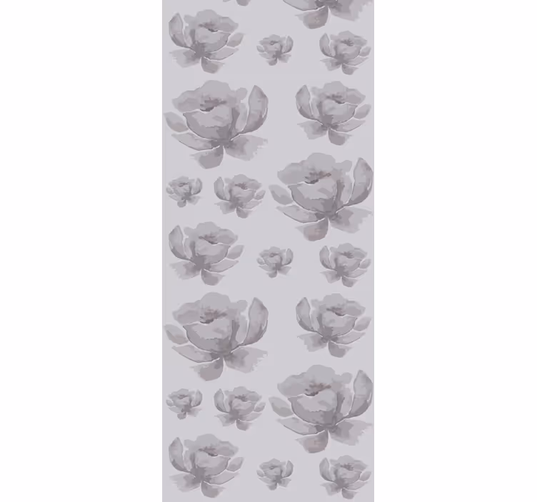 Blumentapete monochrome blumen - TenStickers