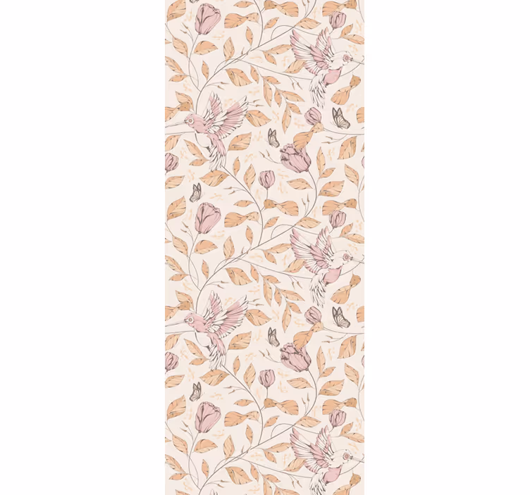 Blumentapete zartes beiges motiv - TenStickers