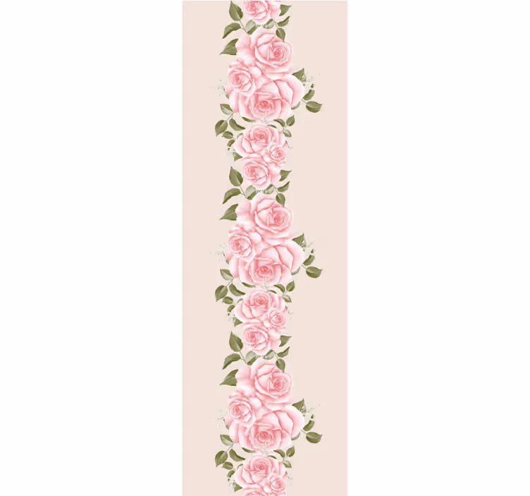 Blumentapete Vintage rosa rosenmuster - TenStickers