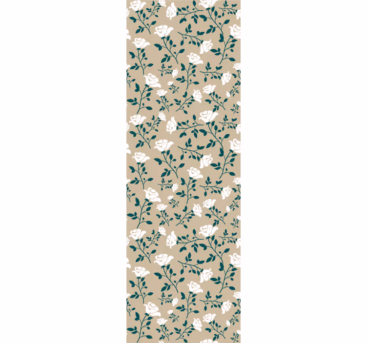 Blumentapete Weißes vintage-rosenmuster - TenStickers