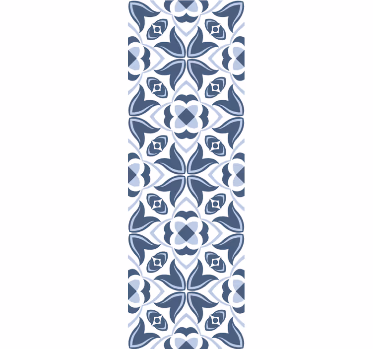 Tapete Fliesen blaue geometrische blumen - TenStickers
