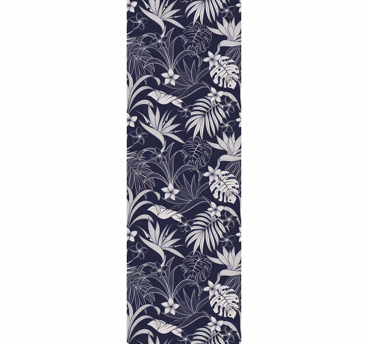 Blumentapete Graues tropisches hampton-muster - TenStickers