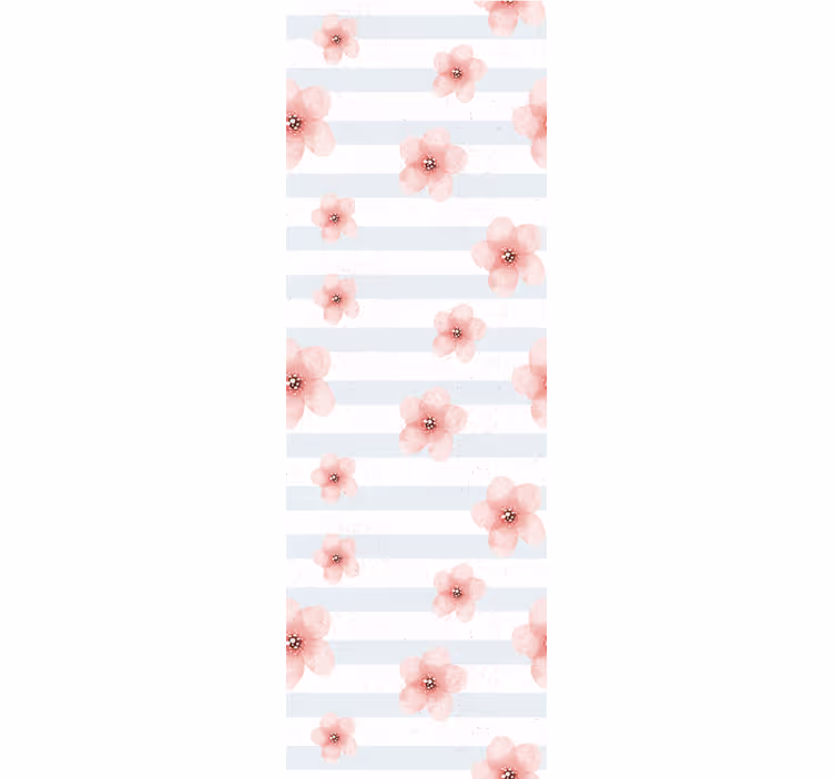 Blumentapete rosa blumenstreifen - TenStickers