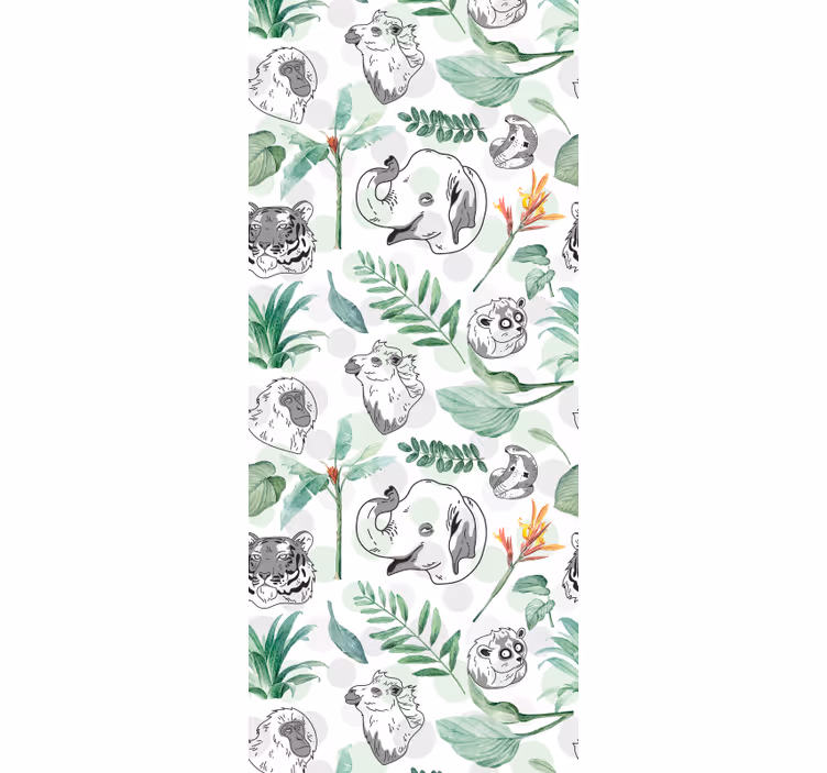 Tapete Tiere dschungelgesichter - TenStickers