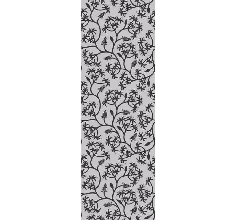 Tapete florale Ornamente zweigmuster auf grauem hintergrund - TenStickers