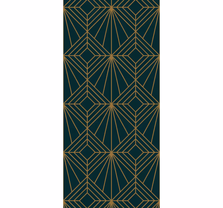 Tapete geometrisch stilvolles grünes und goldenes muster - TenStickers