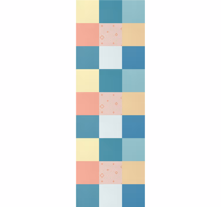 Tapete Quadrate weiches buntes mosaik - TenStickers