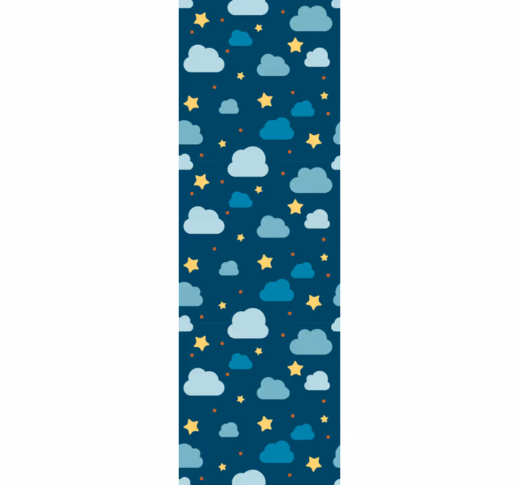 Tapete Kinderzimmer Sternennacht mit wolken - TenStickers