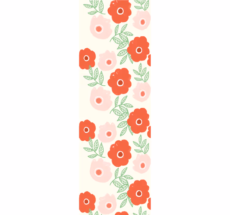 Blumentapete rosa und rote blüte - TenStickers