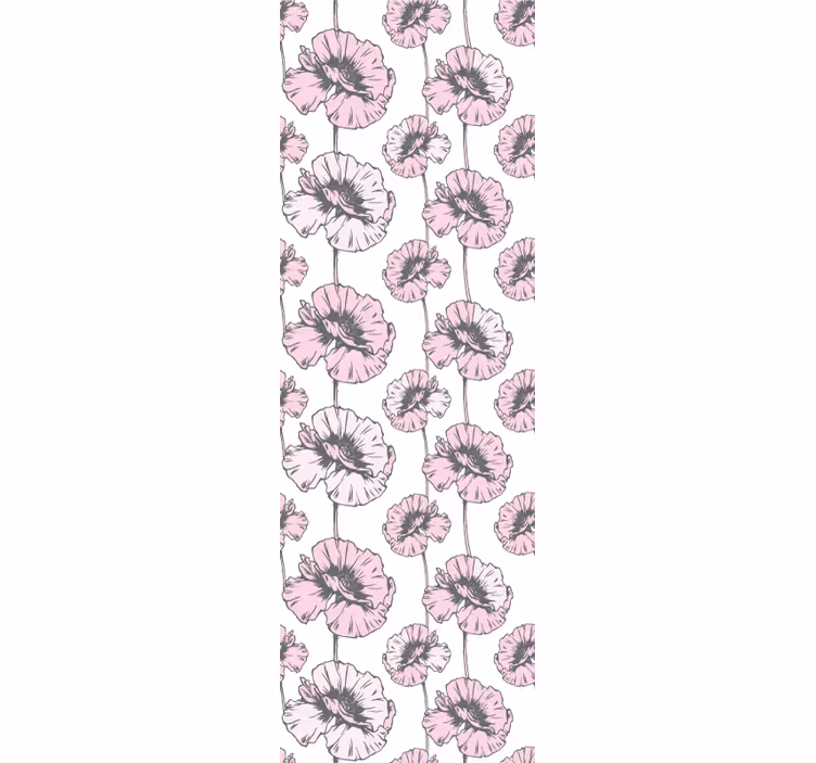 Blumentapete im einfachen pinken muster - TenStickers