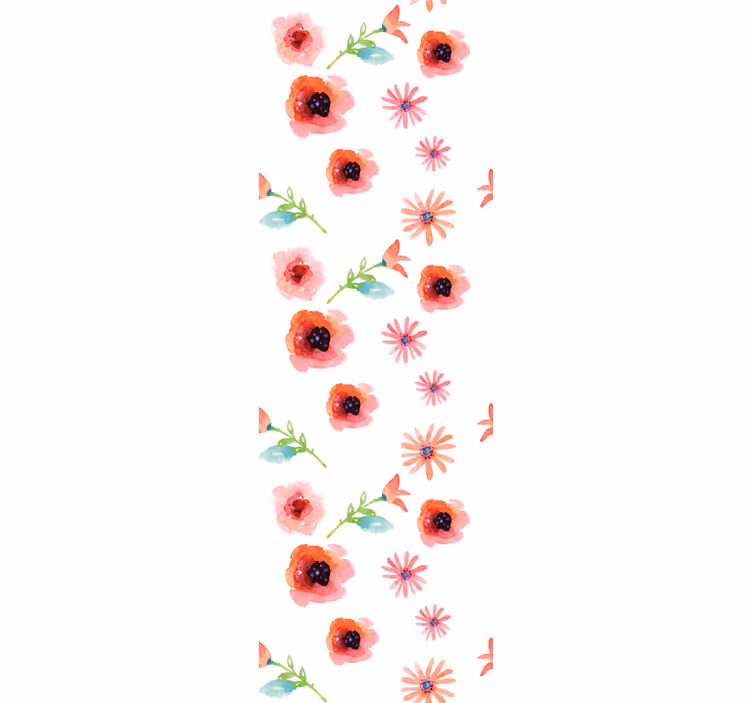 Baby Tapete Rosa aquarell blumenmuster - TenStickers