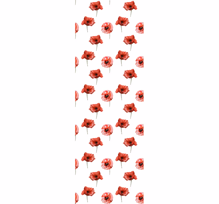 Blumentapete rotes mohnmuster - TenStickers