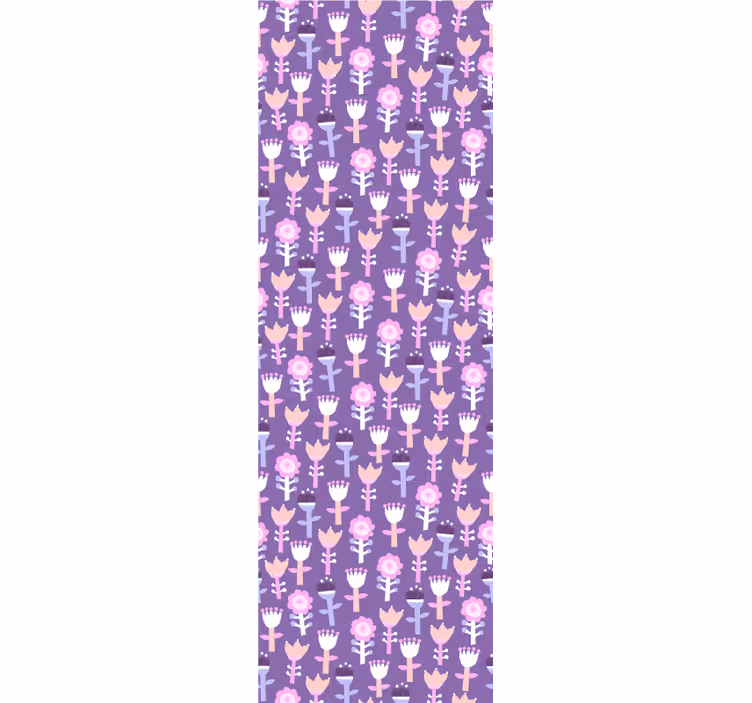 Blumentapete mit lila motiv - TenStickers