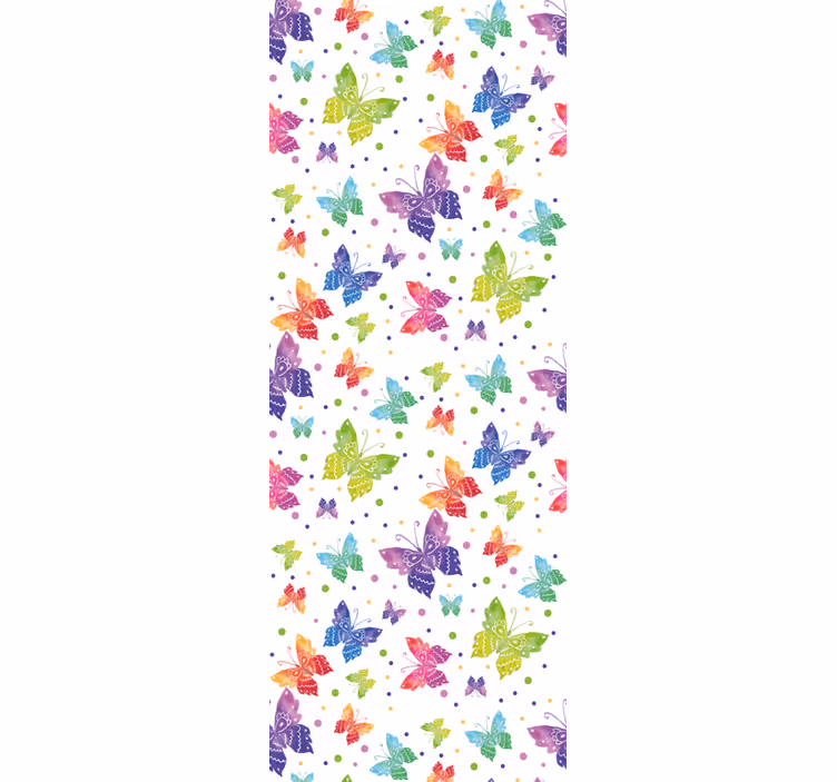 Tapete Kinderzimmer Regenbogen-schmetterlingsmuster - TenStickers