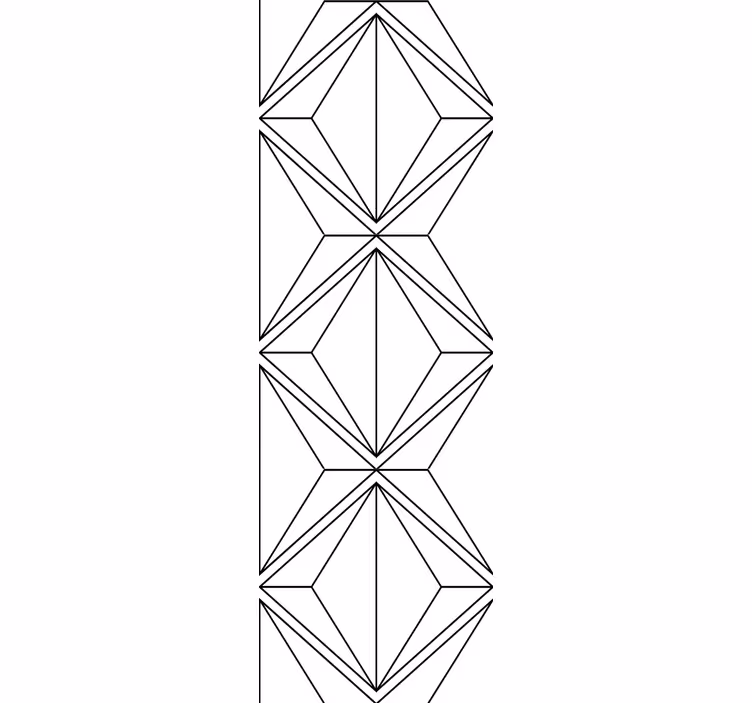 Quadrate Tapete Geometrisches Muster schwarz-weiß - TenStickers