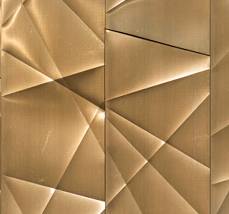 3D Tapete Goldene polygontextur - TenStickers