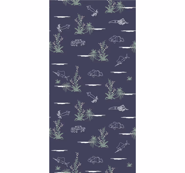 Tapete Natur Dunkle Farben pflanzenmuster - TenStickers