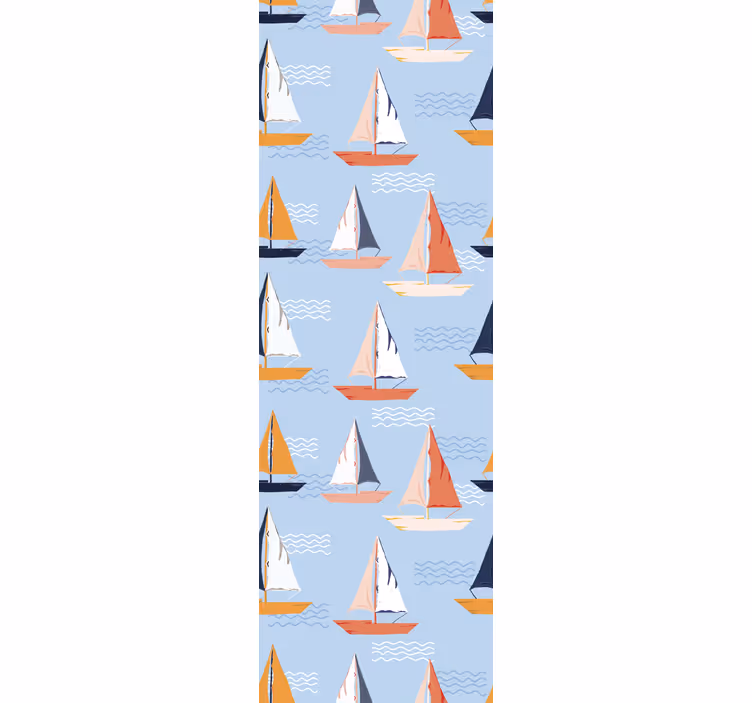 Tapete selbst gestalten buntes segelbootmuster - TenStickers