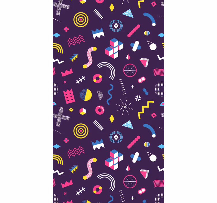 Tapete geometrisch lebendige retro-formen - TenStickers