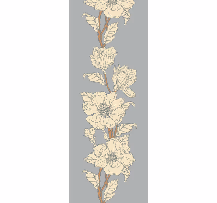 Blumentapete "neuer nostalgie-stil" magnolie - TenStickers