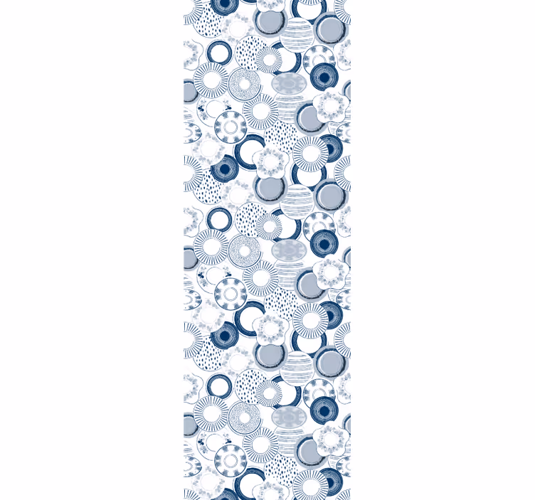 Delfter blaue ornamentale Tapete - TenStickers