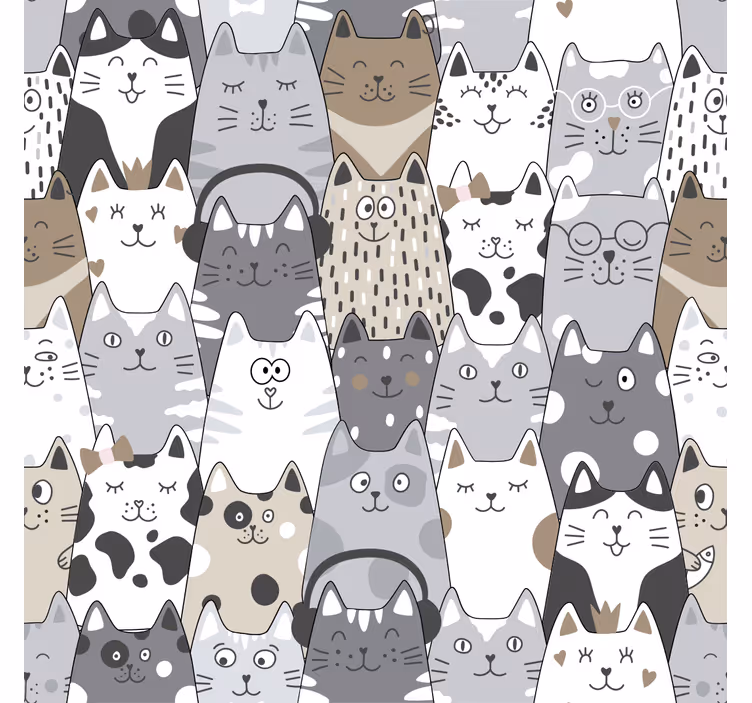 Kinderzimmer Tapete cartoon-katzen - TenStickers