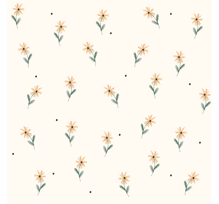 Tapeten Wohnzimmer gelbe gänseblümchen - TenStickers