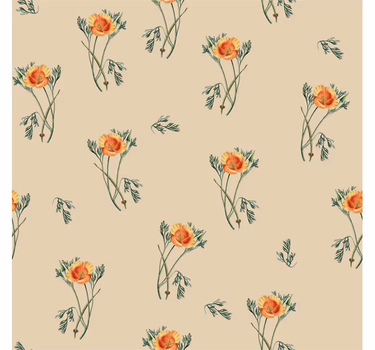 Tapeten Wohnzimmer orangene blume - TenStickers