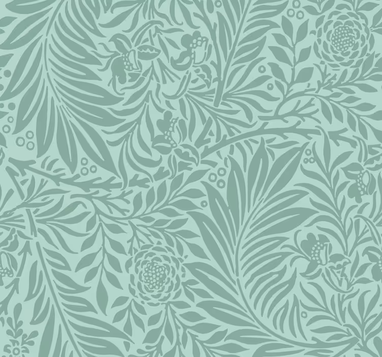 Tapete Esszimmer mintgrünes vintage-muster - TenStickers