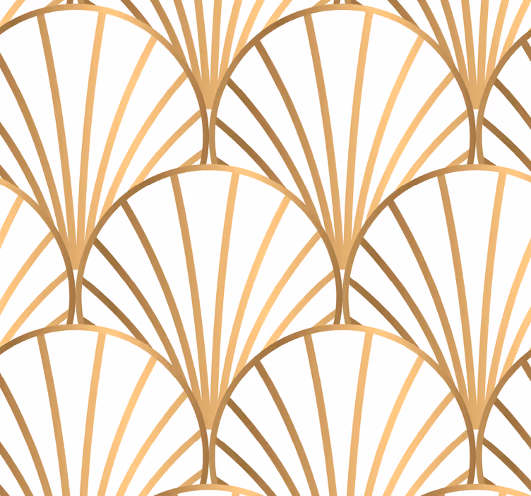 Korridor Tapeten art-deco-weiß und gold - TenStickers