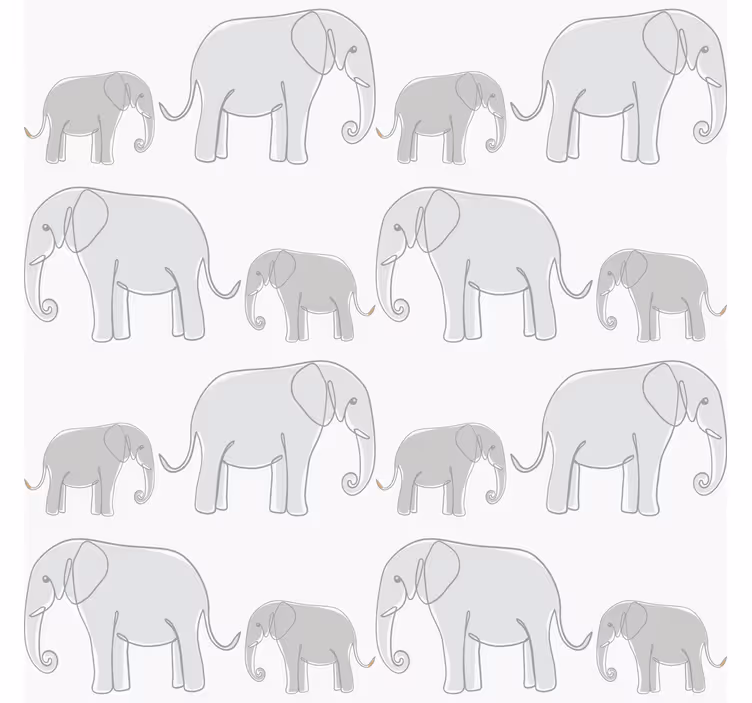 Kinderzimmer Tapete minimalistische elefanten - TenStickers
