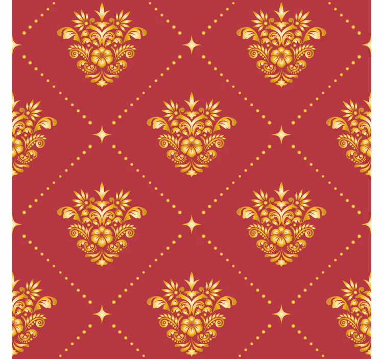 Barock Tapete goldenes damastmuster - TenStickers