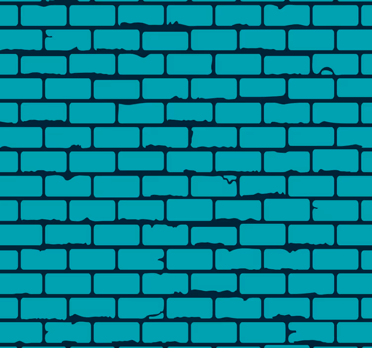 Ziegel Tapete blaugrüne ziegelsteinillusion - TenStickers