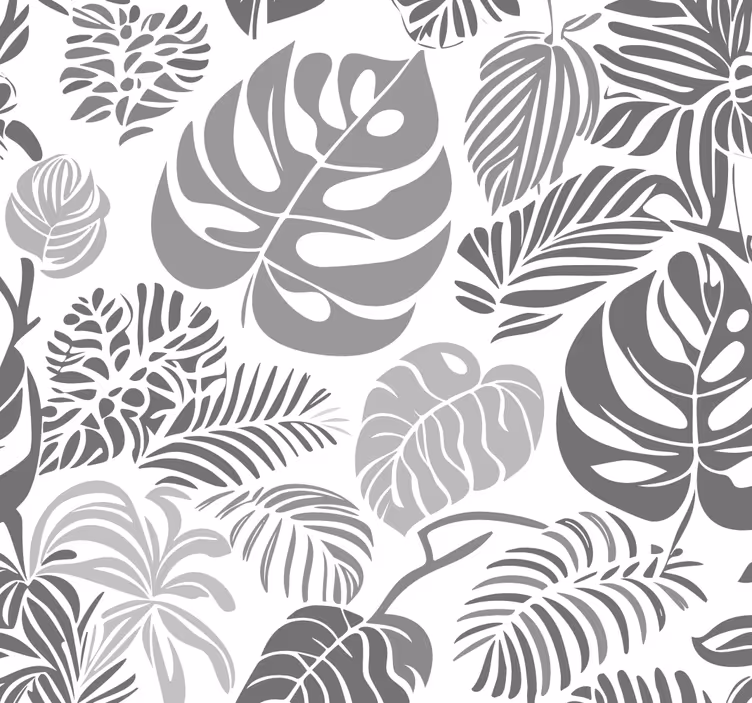 Tapete grau monstera-blätter - TenStickers