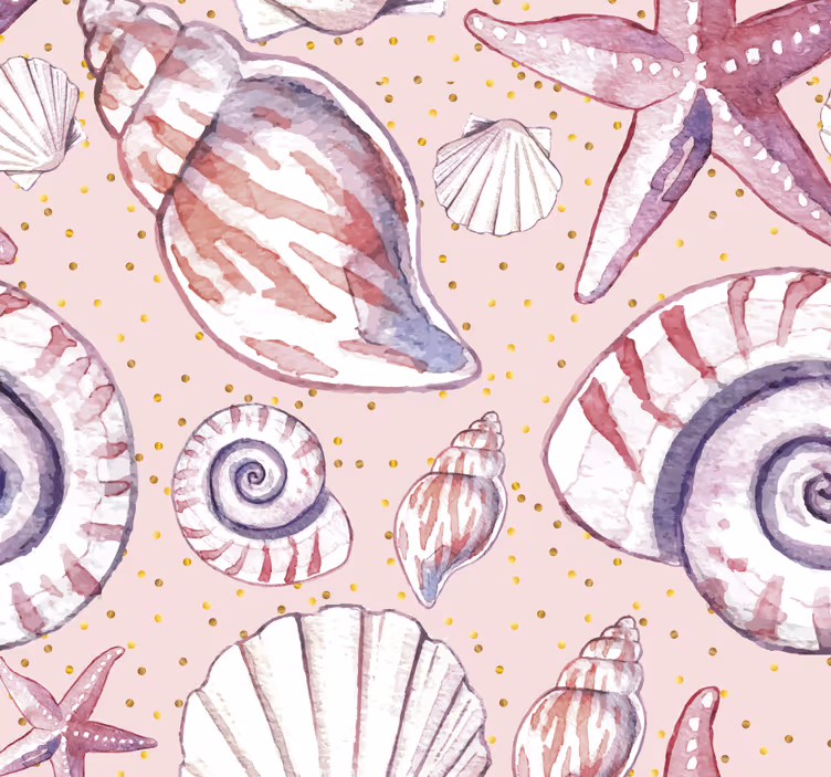 Tapete Fische schmetterling muschel motiv - TenStickers