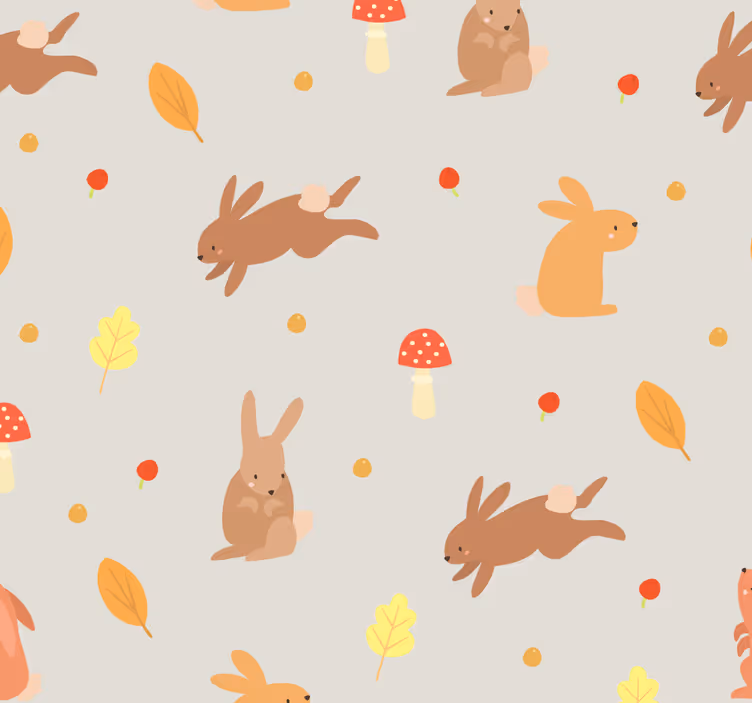 Tapete Tiere hasen-muster-motiv - TenStickers