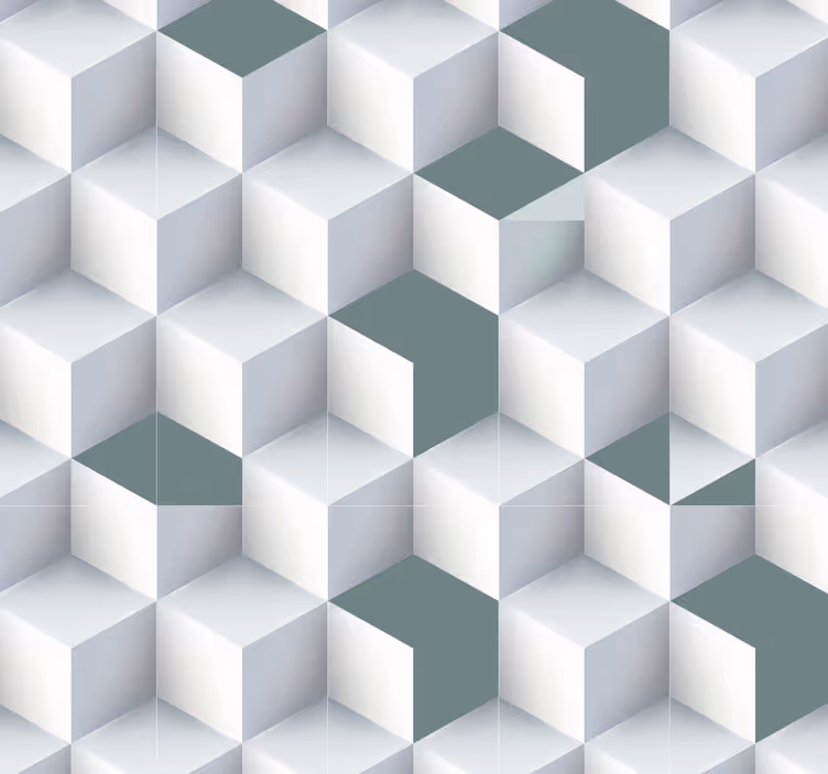 Tapete geometrisch geometrische würfel-illusion - TenStickers