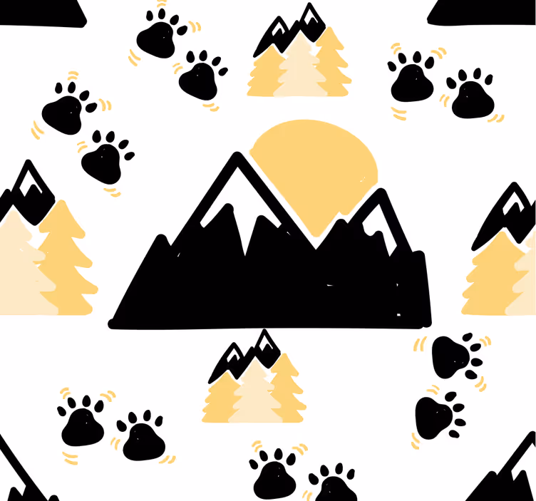 Tapete Babyzimmer berge und hundespuren - TenStickers