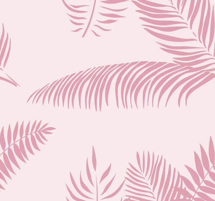 Tapete Rosa große palmblätter - TenStickers