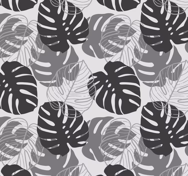 Tapete Blätter monochromes blattmuster - TenStickers