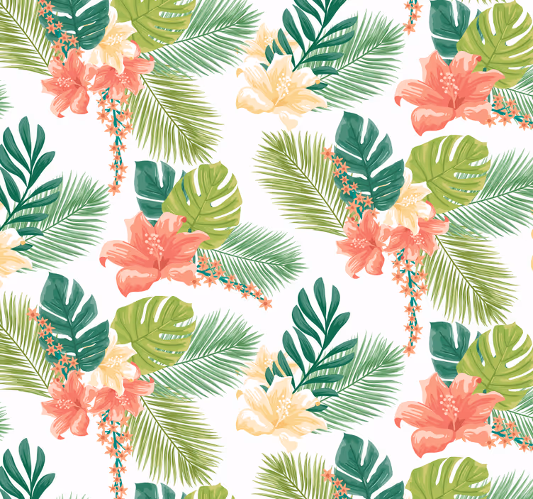 Tapete Natur tropische laubblüte - TenStickers