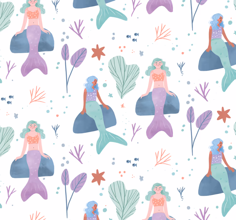 Tapete Kinderzimmer meerjungfrau fantasie - TenStickers