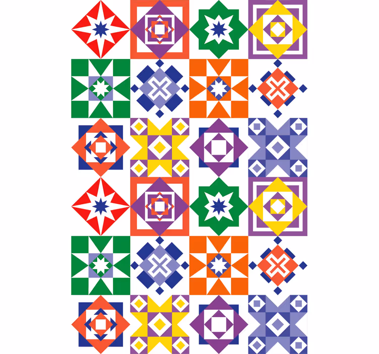 Tapete Fliesen mehrfarbiges design - TenStickers